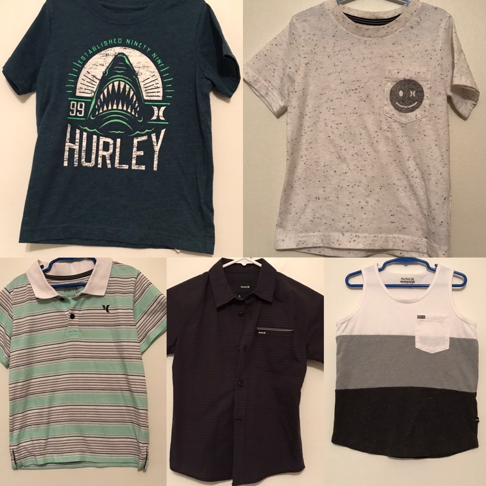Lot of 5 Boys Hurley shirts